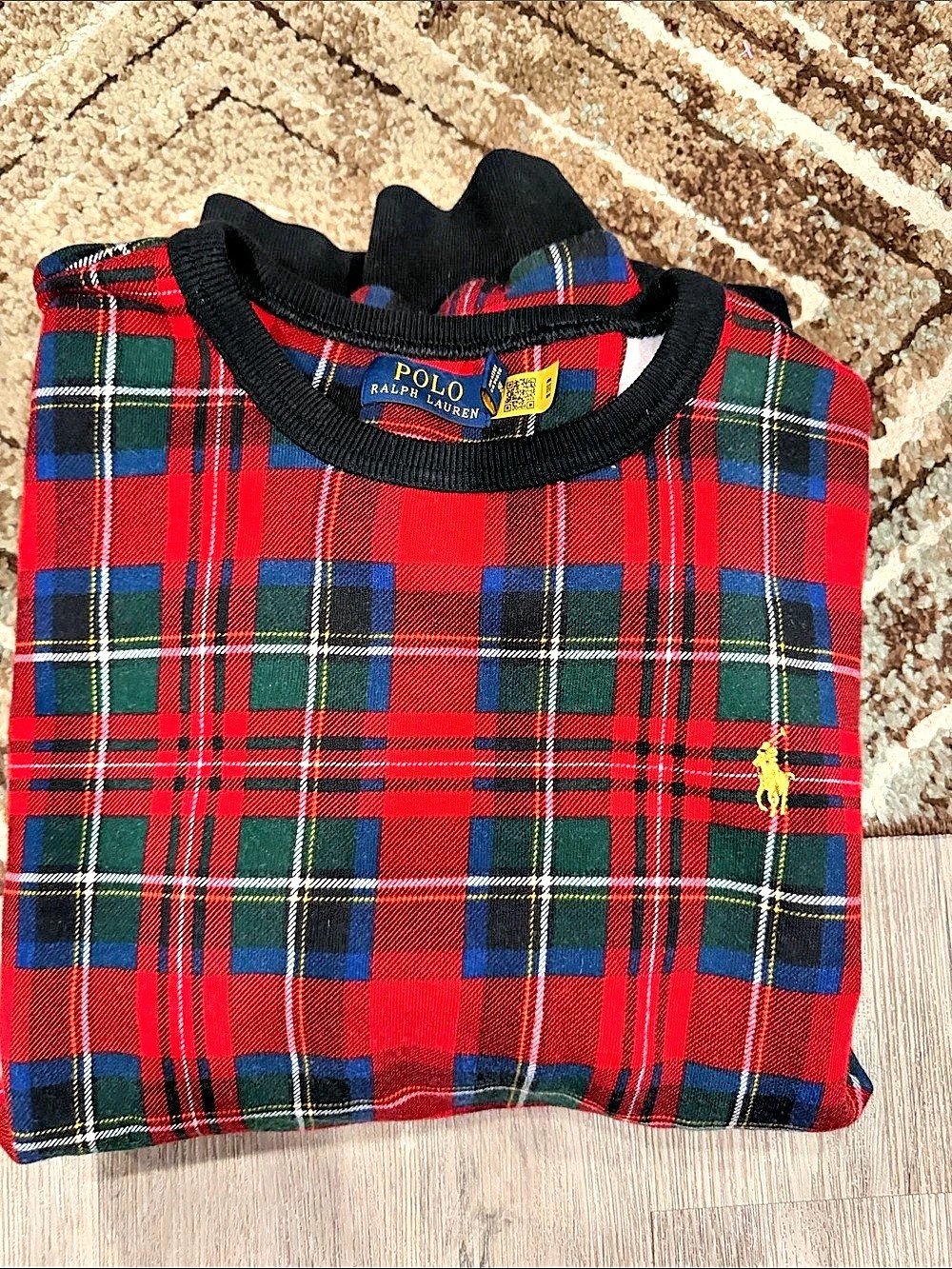 Polo Ralph Lauren Plaid-Print Fleece Sweatshirt Men's XL